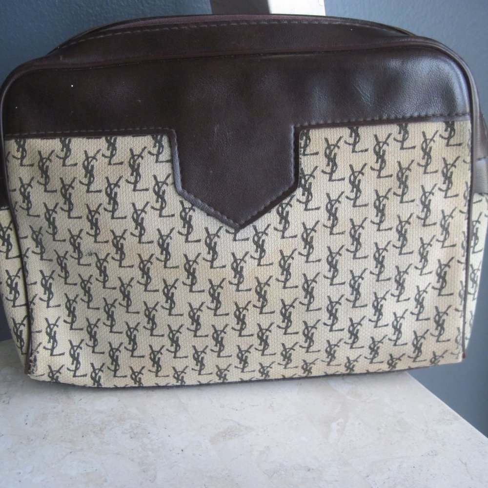 VINTAGE YSL SIGNATURE COSMETIC CLUTCH BAG